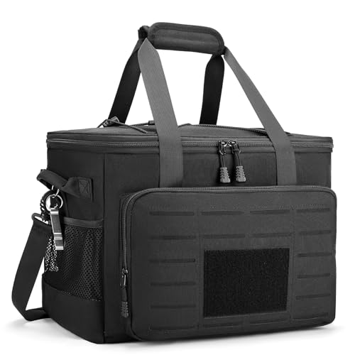 HSHRISH Taktische Kühltasche groß 30L, Kühlbox faltbar Lunchtasche Herren - wasserdichte und auslaufsichere strapazierfähige Picknicktasche für Supermarkt Einkaufen Park Picknick Strand Schwarz HSHRISH Taktische Kühltasche groß 30L, Kühlbox faltbar Lunchtasche Herren - wasserdichte und auslaufsichere strapazierfähige Picknicktasche für Supermarkt Einkaufen Park Picknick Strand Schwarz