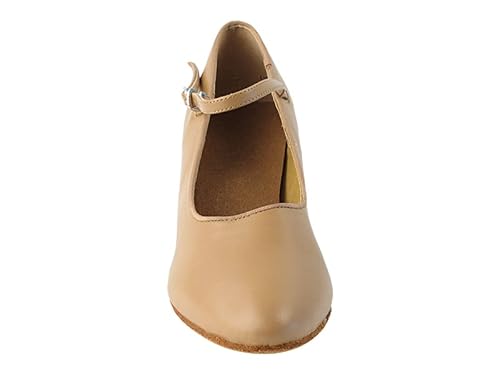 Ladies Standard, Smooth, Waltz Ballroom Dance Shoes - Very Fine Dance Shoes - Sera5522 - 2.5 Inch Heel & Heel Protectors (Beige Brown Leather, Us_Footwear_Size_System, Adult, Women, Numeric, Medium, Numeric_4_Point_5) #TOP2