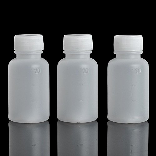 Gdgy 50Pcs 30Ml 1Oz Pe Plastic Empty Small Mouth Graduated Lab Chemical Container Reagent Bottle Sample Sealing Liquid Medicine Bottle (50Pcs 30Ml, 1) #TOP7