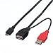 Produktbild ROLINE USB 2.0 Y-Kabel, 2x Typ A (ST/BU) - Micro B ST, 1m