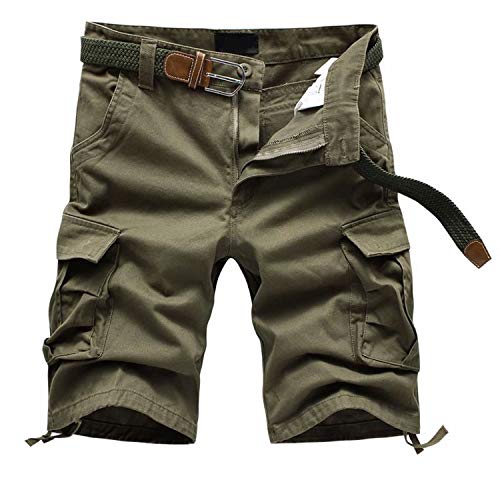 Jinsha Summer Work Shorts Herren Six Pocket Shorts Herren Casual Cotton Plus Size Baggy Pants Herren (Army Yellow 38) Cover