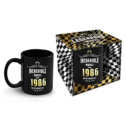 Taza de cumpleaños con año de nacimiento 1986