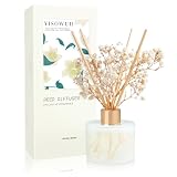 YISOWUH Diffuseur Parfum Maison, 150 ML, diffuseur de Parfum au Jasmin Blanc avec 8 bâtonnets Parfum Longue durée pour la Maison, la Salle de Bain, la décoration de la Chambre