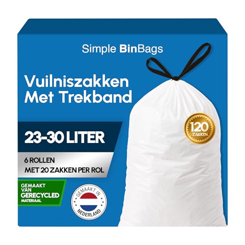 Simple Sacs poubelle 23-30L - Fabriqué aux Pays-Bas - Convient pour Brabantia Code G - 120 pièces...