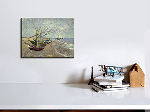 Wieco Art Fishing Boats On The Beach At Les Saintes Maries Modern Giclee Canvas Prints Of Van Gogh Famous Oil Paintings Reproduction Seascape Pictures On Canvas Wall Art Work For Home Decorations #TOP3