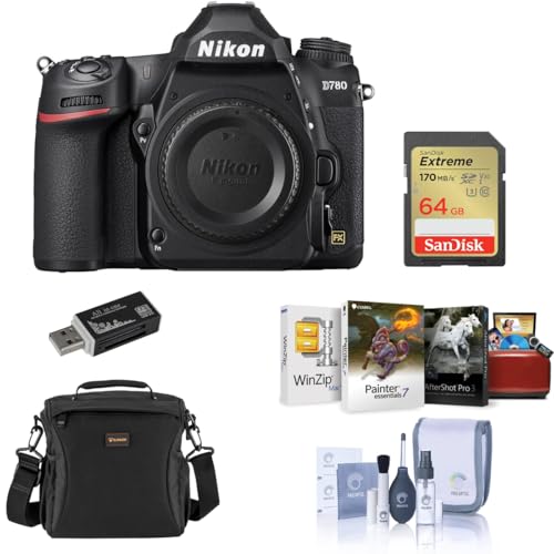 Nikon D780 FX-Format �f�W�^����჌�t�J�����{�̂̂݃o���h�� �P�[�X�t�� 64GB SD�J�[�h Mac�\�t�g�E�F�A�p�b�N �N���[�j���O�L�b�g �J�[�h���[�_�[