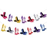 High Heel Banners 2Pcs High Heels Party Decorations Girls Engagement Party Supplies Stiletto Shoes Cutout Banners for Makeup Night Wedding Bridal Shower Decor