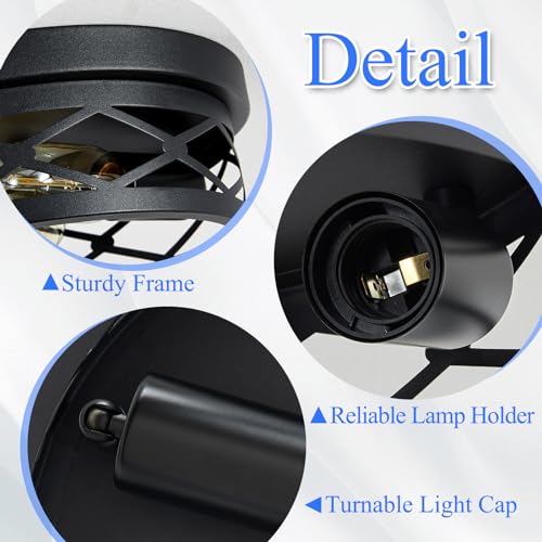 SKEJAO Flush Mount Ceiling Light Fixture,Ceiling Light Fixture for Hallway, Black Hallway Light Fixtures Ceiling,Light Fixtures Ceiling Mount for Kitchen,Farmhouse,Hall (2 Pack) (13.99inch) by SKEJAO - Image 5