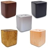 4X Möbelfüße Sofafuß Tischfuß Möbelfuß Schrankfuß Holzbeine gerade eckig Eiche (6 x 5 x 5 cm (HxBxT), Eiche Geoelt)