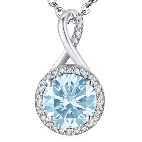 Lavumo Sterling Silver Necklaces For Women Rose Gold Silver Cubic Zirconia Pendant Necklace Jewelry For Her Gifts For Woman Wife Girlfriend Mom On Birthday Anniversary Christmas Valentines Day #TOP14