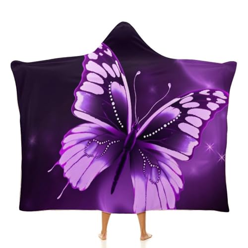 Couverture à capuche papillon violet joli cadeau pour canapé