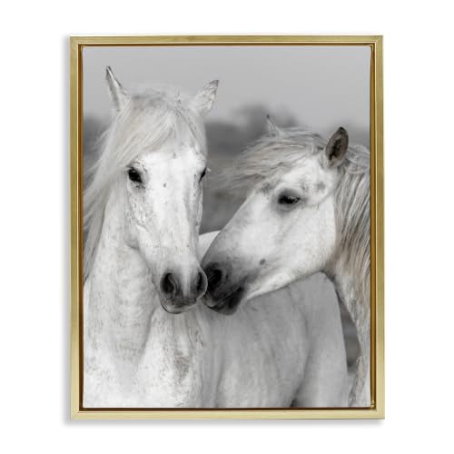 White Horse Wildlife Farmhouse, 16 x 20 Inch Canvas in Floater Frame