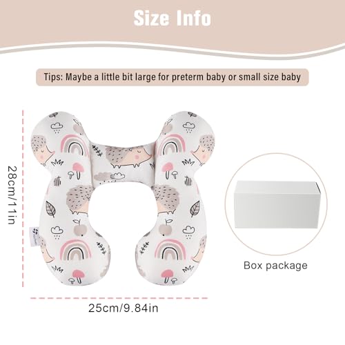 Image of vocheer Baby Travel Pillow(Upgraded), Head and Neck Support Pillow for Pushchair, Car Seat, Stroller, Bouncer, Cotton(Hedgehog)