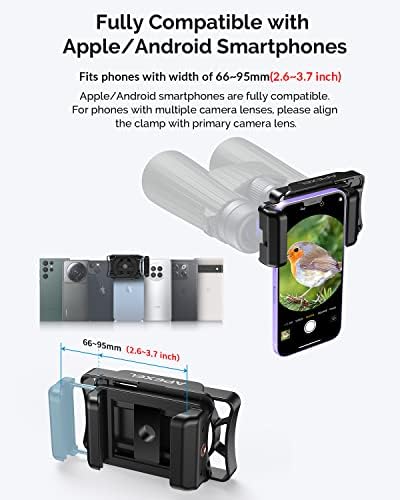 Telescope Phone Adapter, One-Piece Multifunction Telescope Smartphone Adapter Mount, Compatible with Telescope, Monocular, Binocular, Microscope, Spotting Scope. 5 41mLLBw70QL. AC