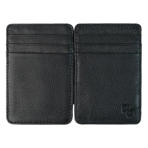 Leather Magic Wallets For Men - Classic Design, Unique Leather Card Holder - Stylish & Durable Men's Wallet (Black)4