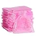 Tojwi Pack of 50 Hot Pink color Organza Drawstring Gift Bag Pouch Wrap for Party/Game/Wedding (4.5x3.5")