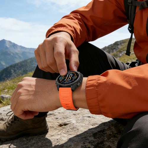 Image of 26mm Quickfit Silicone Watch Bands Compatible with Garmin Fenix 8 Pro /quatix 8 51mm /Fenix 7X /7X Pro /6X /6X Pro /5X /5X Plus /3 HR /Enduro 3 2 /Descent Mk3i 51mm /Mk2i /Tactix 8 /7 pro /epix Pro 51MM