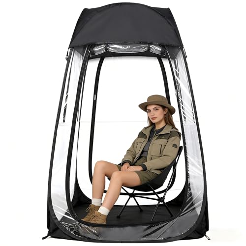 Portable Pop Up Sports Tent for 1 Person - 10 Second Instant Shelter with Clear View, Wind & Rain Protection for Outdoor Games, Fishing, Camping, Lightweight & Easy Carry