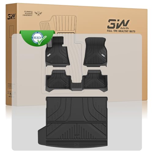 3W Fußmatten und Kofferraumwanne für BMW X3 G45 2025 2026, Nicht für Plug-in Hybrid und iX3, Thorex™ Recycelt Allwetter Hundefreundlich für BMW X3 Fussmatten Kofferraum Zubehör, Antirutschma