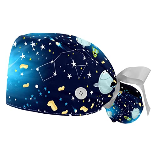 Chapeaux de travail JDEZ réglables avec motif de fusées spatiales et planètes pour homme - lot de 2