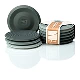 LINE+ARC Extra Thick Silicone Coasters (As Seen in NYTimes WireCutter) Waterproof Anti-Stain Heat-Safe Dishwasher-Safe Degrē Coasters XL (Set of 6 Winter Salad) Outdoor Rubber Mid-Century Modern