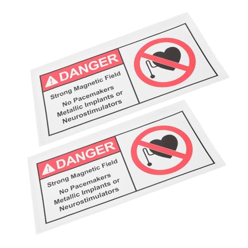 Veemoon 2pcs Magnetic Field Warning Label Safety Sign Sticker for Industrial Medical Educational Environments