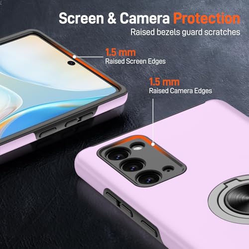 Coque Samsung Note 20 violette premium en silicone durable avec bague de maintien chrome