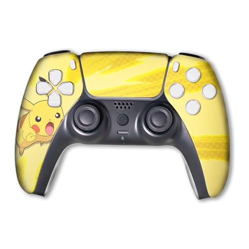 Image of Pikachhu Custom PS-5 Controller Wireless compatible with Play-Station 5 Console by BCB Controllers | Proudly Customized in USA with Permanent HYDRODIP Printing(NOT JUST A SKIN)(MODDED)