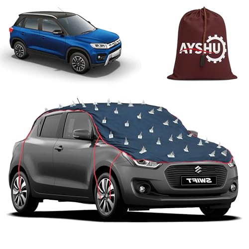 Image of AYSHU Water-Resistant Spike Car Cover for Maruti Suzuki Vitara Brezza - Protects from Dogs, Monkeys, Dust, Sunlight & UV - Full Roof Universal Fit
