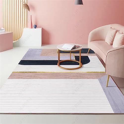 Tapis motif large strié marron 80x160cm au design contemporain - 2