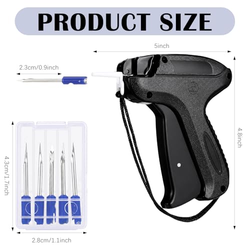 Image of Honoson 3 Pcs Tagging Gun Applicator with 15 Steel Needles,Black | Clothing Tag Attacher for Boutique Consignment Retail, Label System for Price Tags Sales, Ergonomic Grip Wrist Strap