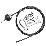 Profelinx Gymnastikkabel, Stahl, robust, Ersatzseil für Fitnessgeräte, Kabel mit TPU für Hebe-System, Seilzug, Krafttraining, Zubehör (2 m verstellbar, mit Kugel)
