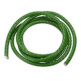 Colore: verde; materiale: pelle; dimensioni: 1 metro x 5 mm / 1,1 yards x 0,5 cm; Contenuto della confezione: 1 pz x cavo rotondo in pelle intrecciata