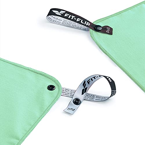 Fit-Flip Travel Towel - Compact & Ultra Soft Microfiber Camping Towel - Quick Dry Towel - Super Absorbent & Lightweight For Sports, Beach, Gym, Backpacking, Hiking And Yoga (12X20 Inches Mint + Bag) #TOP4