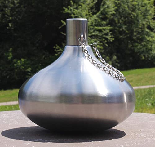 Seraphic Citronella Torch Candles for Outdoor Patio and Deck - 30oz Large Table Top Stainless Steel Metal Oil Burner Torches for Outside, Stainless Steel - Thumbnail 2