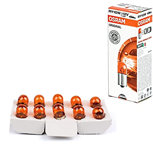10x Original Osra.m RY10W 12V BAU15s 5009 Standard Orange Ersatz Halogen Birne für Blinker Hinten und Einrichtung E-geprüft