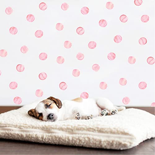 Polka Dot Wall Decals Removable Watercolor Pink Wall Sticker For Kids Baby Girls Living Room Bedroom Playroom (48 Dots) #TOP3