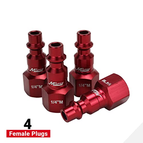 Milton S-314Mkit Colorfit Coupler & Plug Kit - (M-Style, Red) - 1/4" Npt, (14-Piece) #TOP4
