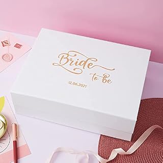 Pink Positive Custom Bride to Be Gift Box | Personalised Future Bride Gift Box | Luxury Magnetic Gift Box