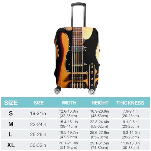 Instrumental Guitar Luggage Cover, Elastic Luggage Protector Fits 19-32in Suitcases, Washable & Anti-Scratch Suitcase Cover for Men Women S2