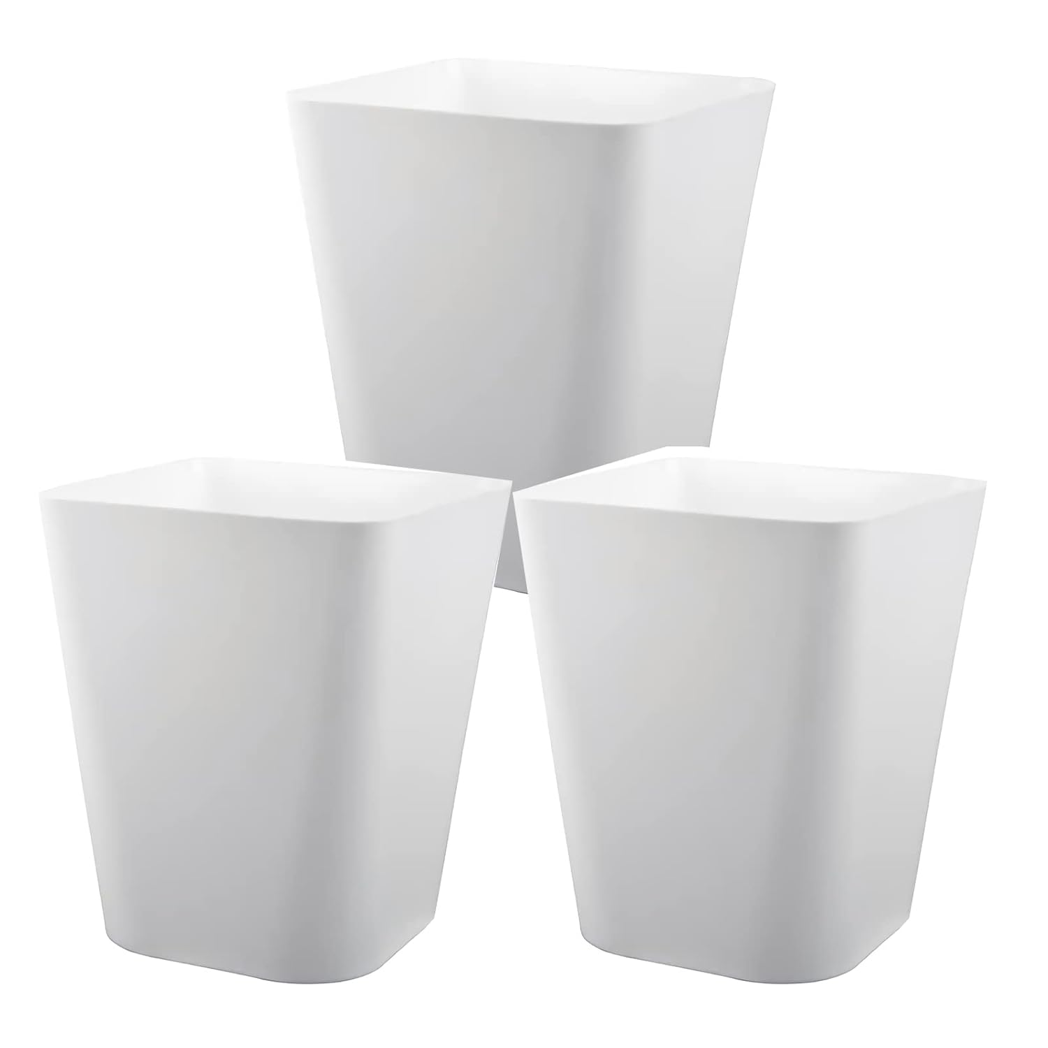 Heagoale Small Bathroom Trash Can Plastic Garbage Can Square Waste Basket Trash Bins Container Bins for Bathroom, Office, Dorm Room, Home Office, Under Desk, Kitchen, Bedroom, 3 Pack, Black