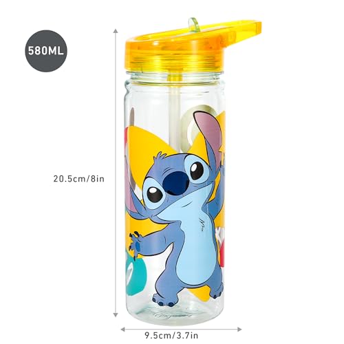 Zawadi Global Stitch 580ml Water Bottle for Kids School Drinks Bottle Made of Durable Tritan Reusable BPA Free - Image 2