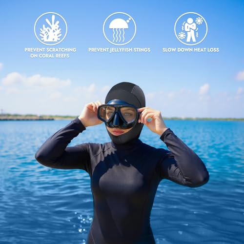 PAWHITS Neopren-Sturmhaube Tauchhaube Haube 3 mm Surfen Schwimmen Triathlon Neoprenanzug Kopfhaube Herren Damen Warm Taucherhaube Neopren Hood Mütze (XL)