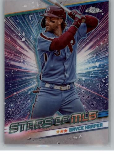 2024 Topps Stars of MLB Chrome #CSMLB-14 Bryce Harper Philadelphia Phillies MLB Baseball Trading Card
