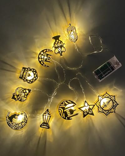BIQIQI Ramadan Eid String Light, Ramadan Decorations Light Eid Mubarak Decorations 5.4ft 10 LEDs Ramadan Fairy Lights Eid Lights, Eid Decorations for Eid Festival Home Outdoor Garden Decorations