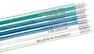 6 Pack of Positivity Pencils Mental Health Encouragement Inspirational Motivational Stationery Gift