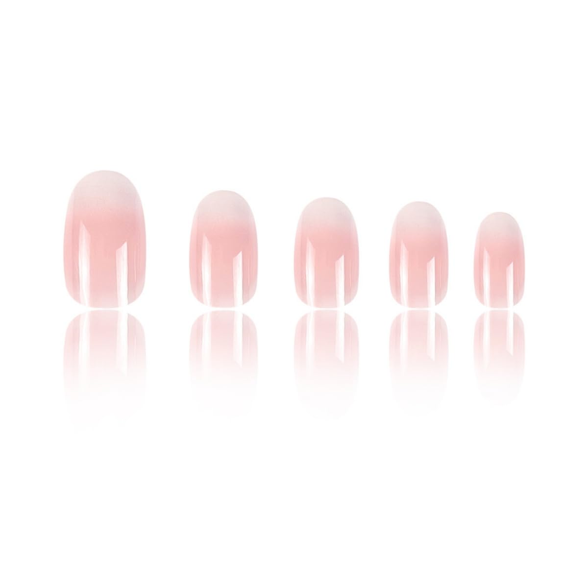 JUSTOTRY 24 Pcs Glossy Milky and Pink Solid Press on Nails Short Designs,False Nails Oval,French Almond Stick on Nails for Women and Teens,Pretty Fake Nail for Girls Nail Art — view 4