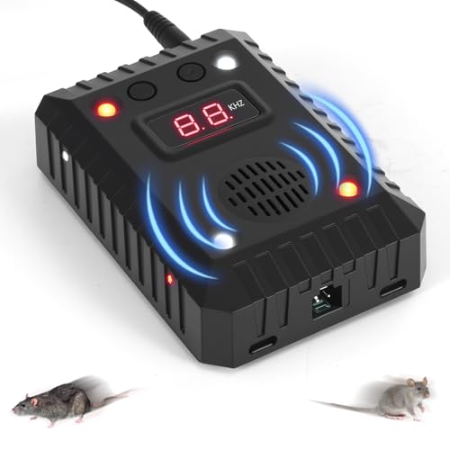PCXWTLN Répulsif contre les martres avec ultrasons, répulsif pour voiture avec flash et commande par capteur 12V, répulsif contre les martres rechargeable pour garage, grenier et jardin, 1 pack