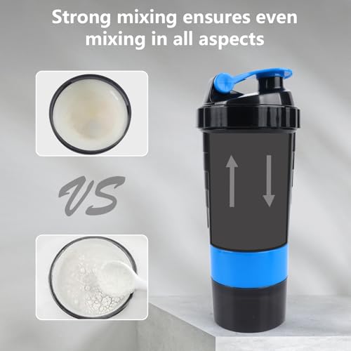 Image of XTK 16OZ Bottle, Shaker Water Bottle with Protein Powder Storage, Mix Ball, Leak Proof for Fitness and Sports Activities, BPA Free