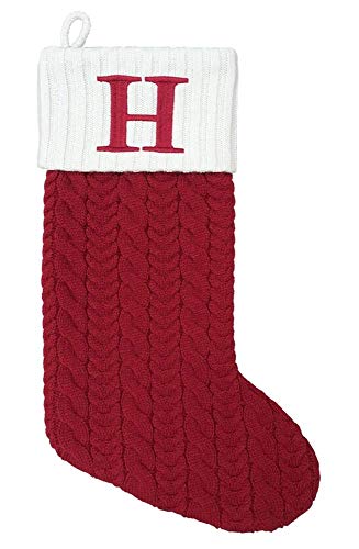 St. Nicholas Square Red Cable Knit Monogram...